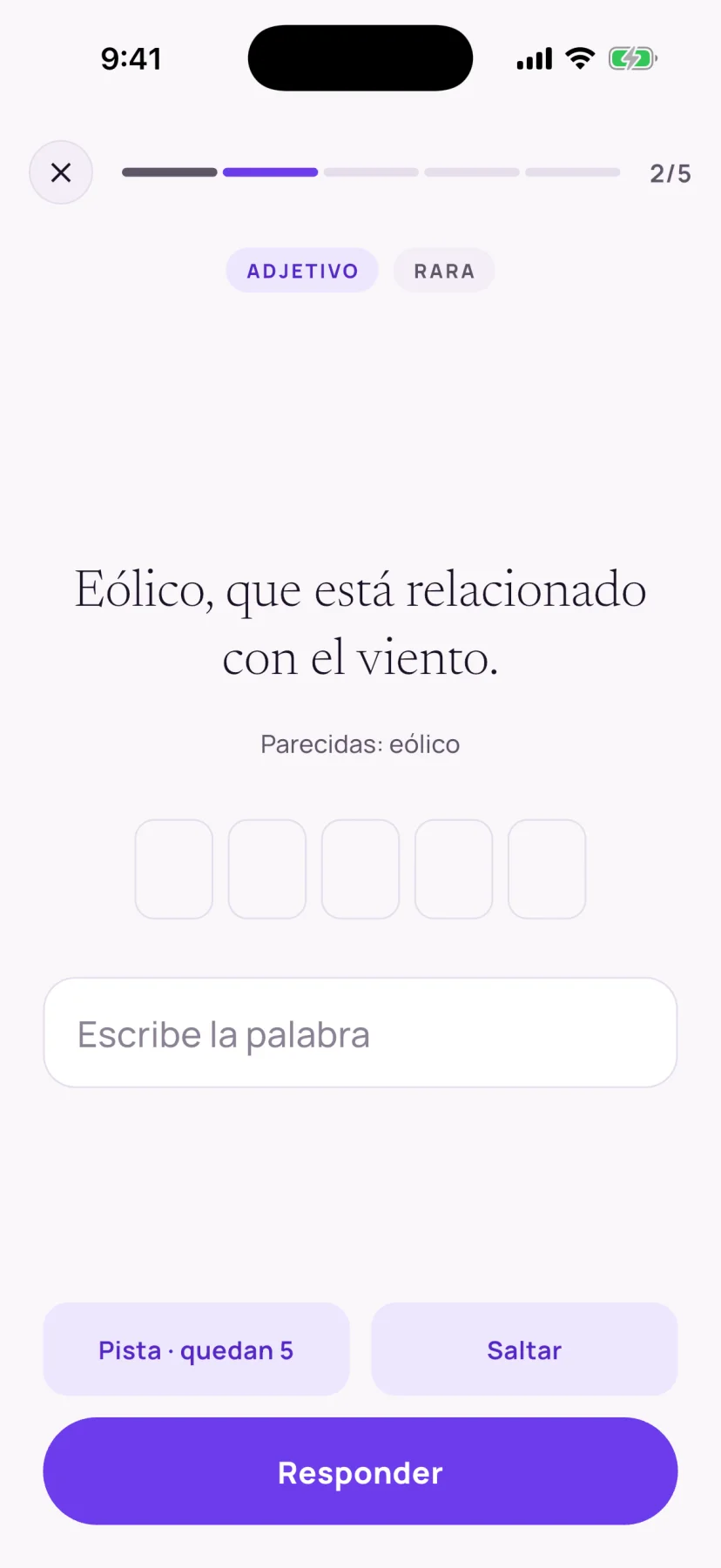 Ejercicio Punta de la lengua con la definición en pantalla